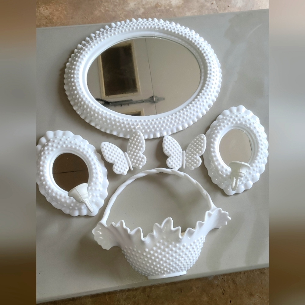 *VINTAGE 1984 BURWOOD HOBNAIL* 6PC Wall Decor Set
